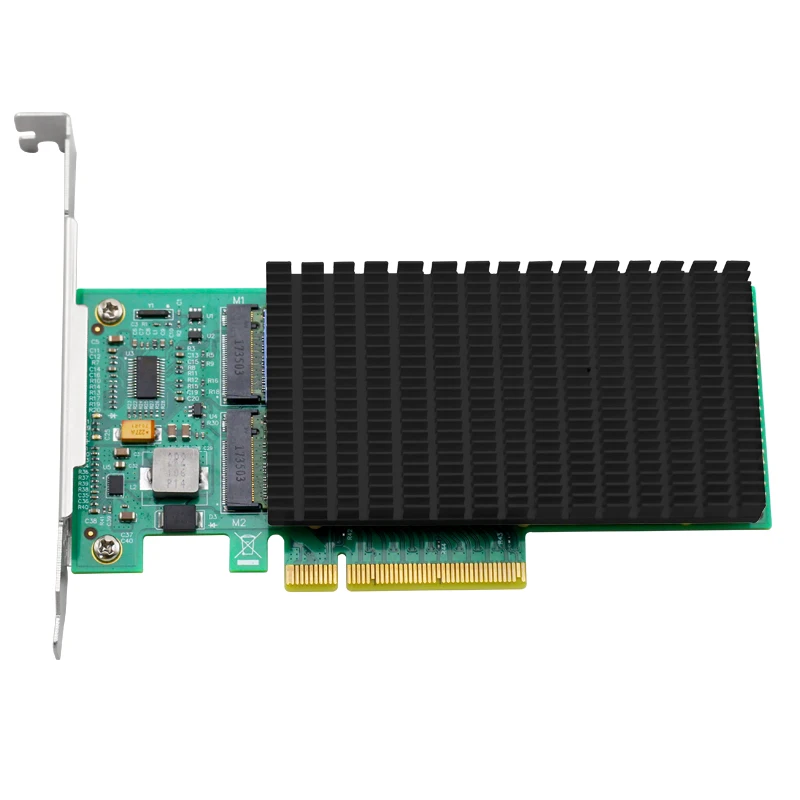 Адаптер UNICACA ANM22PE08 SFF8639* 2 M.2 PCIe3.0 X8 12 ГБ/сек. M.2 exp rise(поддержка nvme устройства