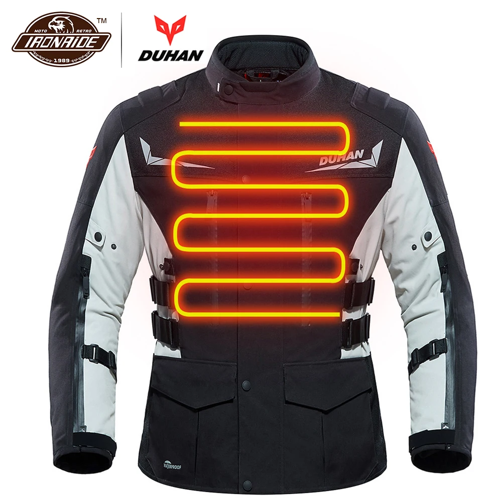 DUHANHeatedMotorcycleJacketWaterproofHeatingJacketMenUSB