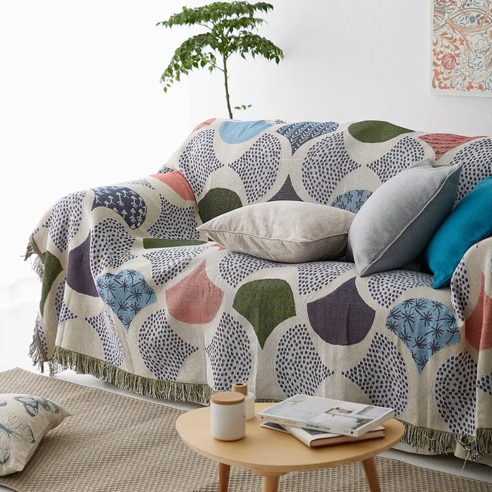 

Multi-Function Cotton Sofa Bed Chair Blanket Home Decor Towel Mat Soft Throw Rug Knit Blanket Large Home Sleeping Blankets