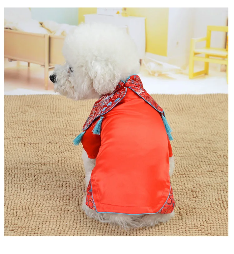 Pet clothes Chinese style fashion spring and summer new pet dog clothes dog cheongsam skirt