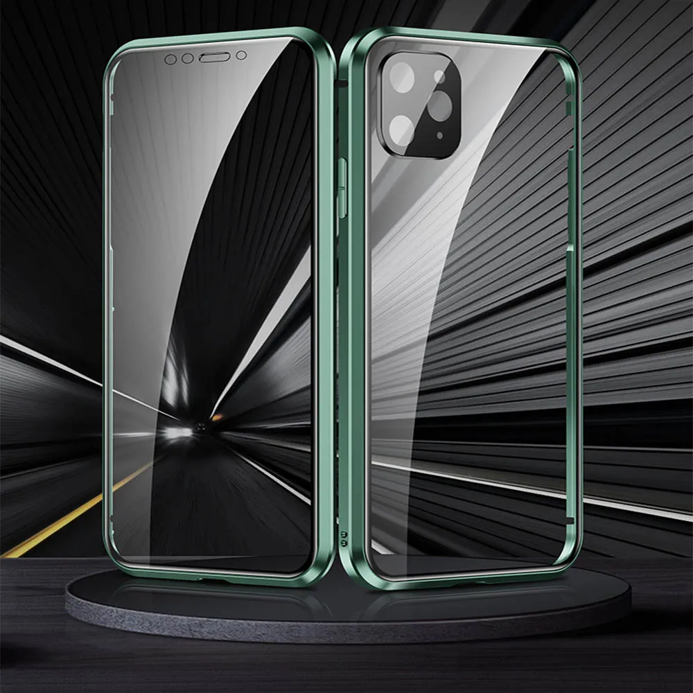 

Luxury Goggle Metal Magnetic Case For iphone 11 Pro Max Phone Cover For iPhone 8 7 6 6S Plus All-inclusive Protection Case Cover