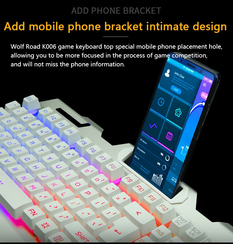 Набор игровой клавиатуры с 104 клавишами проводная USB клавиатура подсветкой RGB для