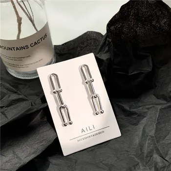 

Chain Earrings Women Jewelry Europe and The Type of Personality Cold Wind Restoring Ancient Ways of Metal Water Drop Push-back