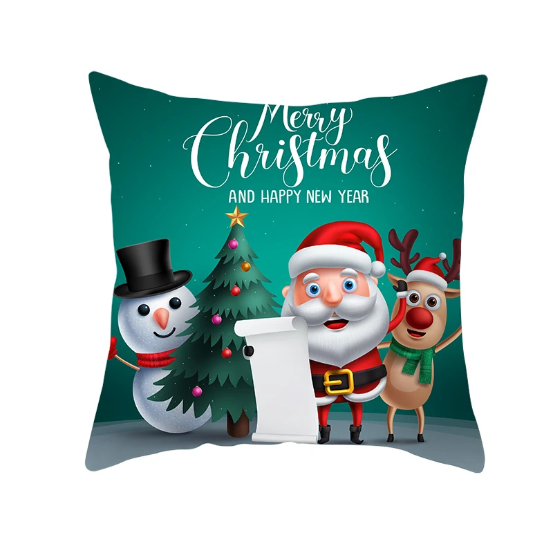 Fuwatacchi Рождественский подарок накидки на подушки, стильная футболка с изображением персонажей видеоигр Санта подушка в форме Санта-Клауса чехол для дивана украшения дома пледы наволочки для подушек размером 45*45 - Цвет: PC12140