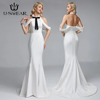 

Fashion Mermaid Evening Dress Halter Vestido De Festa Chapel Train Sleeveless Evening Gowns Party Prom Dress Vestido De Noche