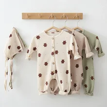 Conjunto de ropa para bebé y niña, monos con sombrero de algodón suave, pelele para recién nacido, ropa para niño pequeño