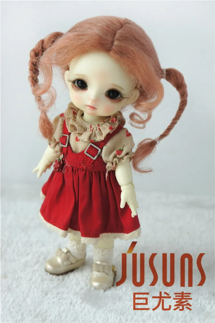 JD556 1/8 милый мохеровый парик BJD для куклы 5 6 дюймов мягкая кукла волосы в двух