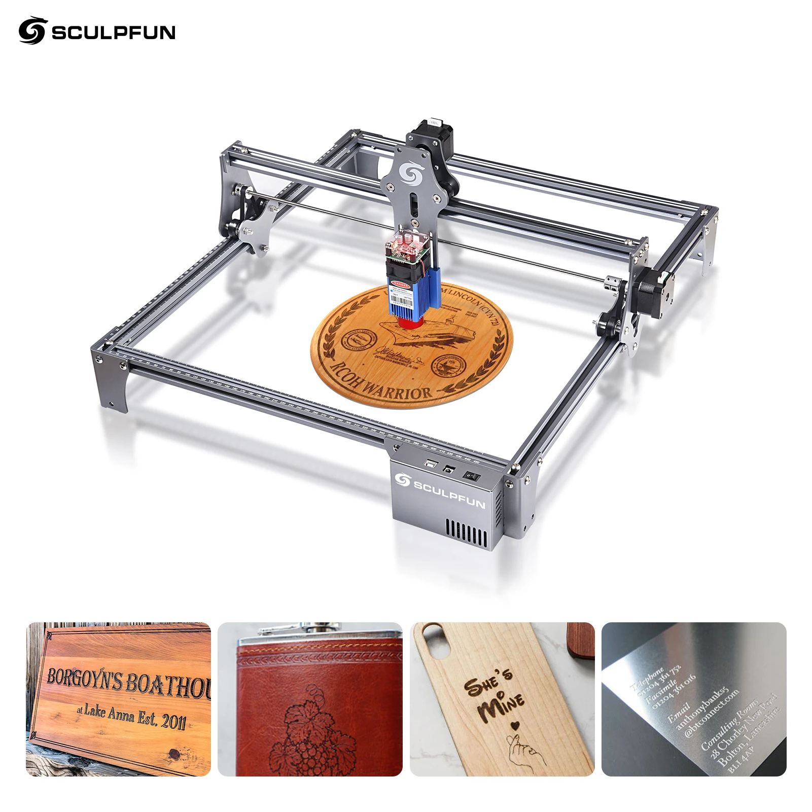 SCULPFUN S6 30W Laser Engraver Eye Protection Desktop DIY Engraving Cutting Machine 410x420mm Large Carving Area Full-Metal latest 3d printer