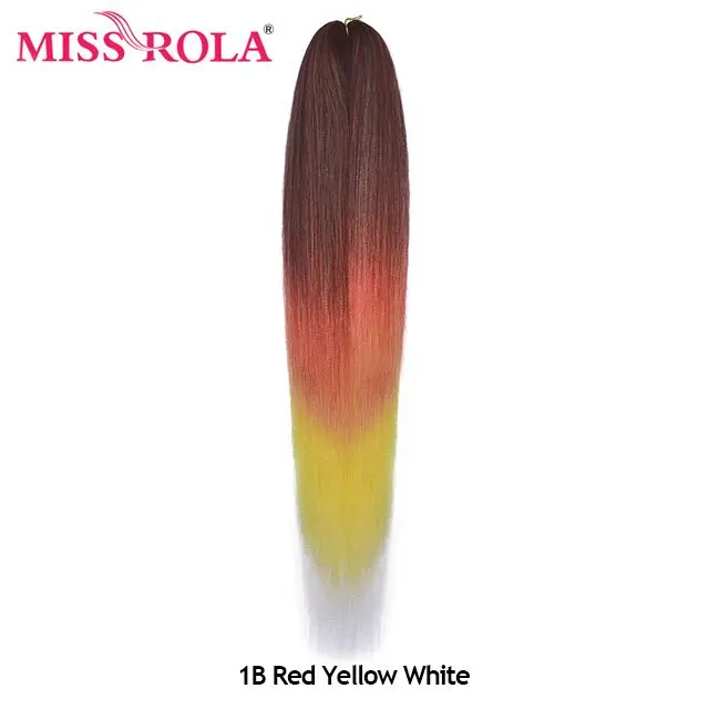 Miss Rola Synthetic 26 Inches 75g Kanekalon Hair Wholesale Bulk Braid Hair Extension Pre Stretched Pink Blonde Twist Jumbo Braid #22
