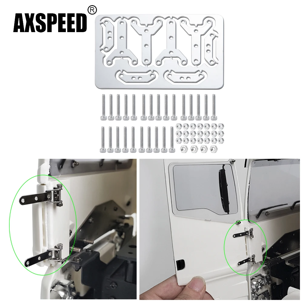 AXSPEED 4 шт. металлические боковые дверные петли для Tamiya MAN Benz Scania 1/14 RC тракторный