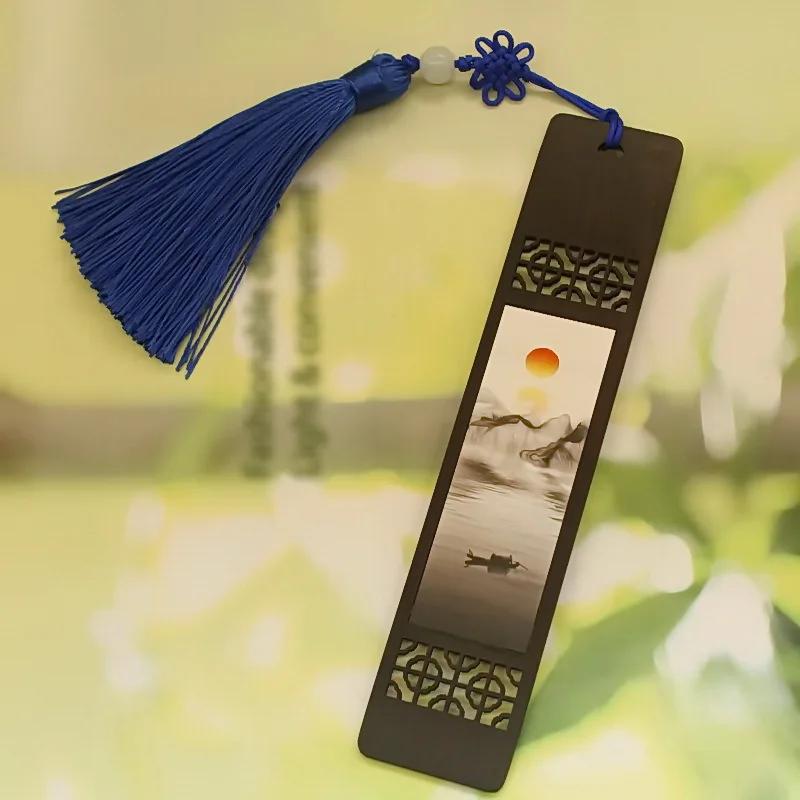 

Ebony Tassels Bookmark Creative Business Gift School Gift Lettering Wood Bookmark Chinese-style