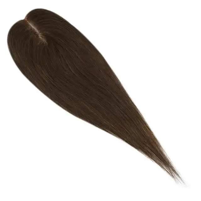 Moresoo Human Hair Topper for Women Machine Remy Clip in Brown Toppers Wig 6.5*2.25in 8inches Brazilian Hair Natural Straight 1