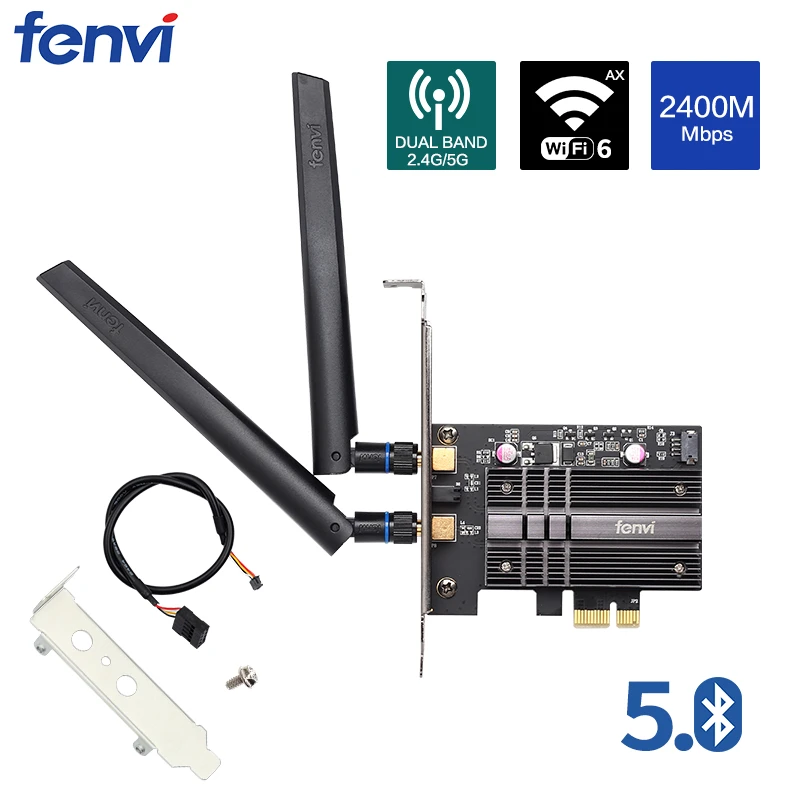 Wireless AC 2400Mbps Desktop PCI E Dual Band WLAN Wi Fi Card Adapter For Wi Fi 3