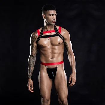 

KingDeng New Style Sexy Simple Lace-up Sexy Lingerie Men Hot Sales Bar Nightclub Mens Body Suit Sissy Sexy Bodysuit Lingerie