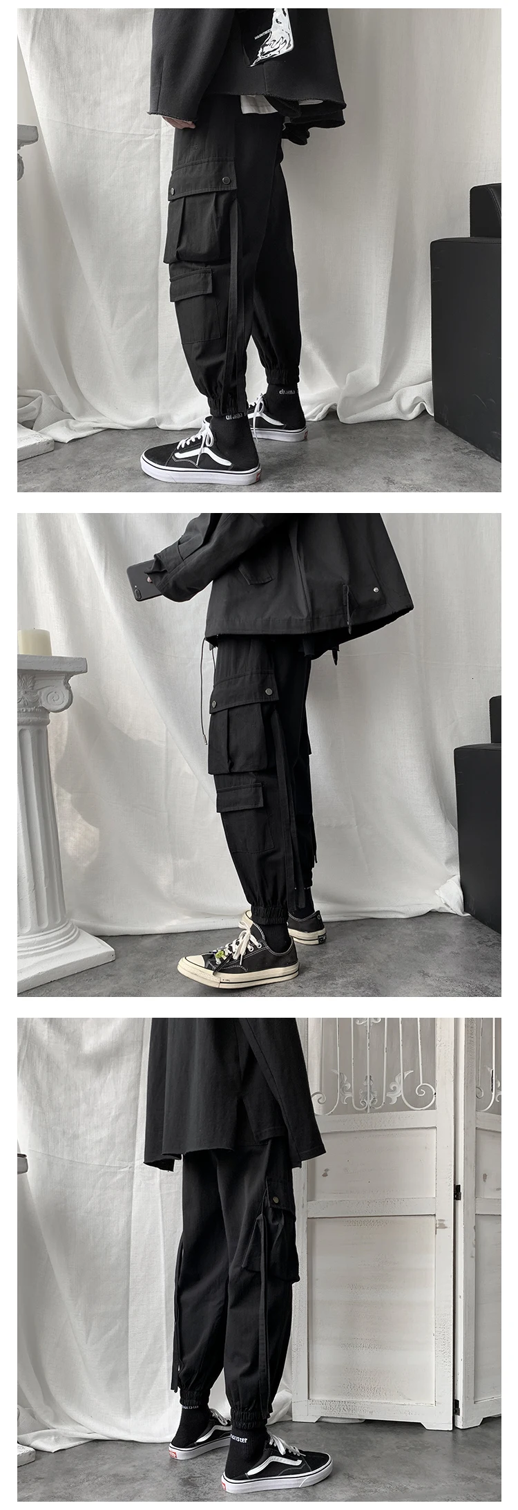 Thicken Overalls Men's Fashion Solid Color Casual Multi-pocket Tooling Trousers Men Streetwear Loose Hip Hop Straight Trousers
