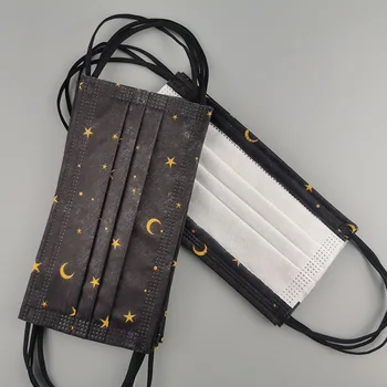 

Disposable Face Mouth Adult Mask Three-layer Meltblown Cloth Spunlace Non-woven Fabric Fashion Printing Starry Sky Mask