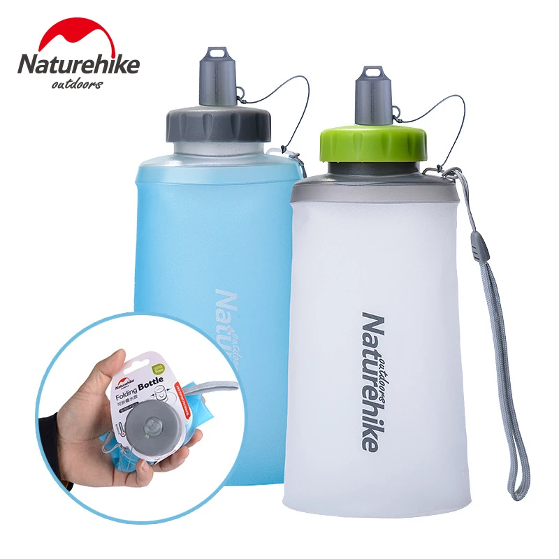 Naturehike 500 de 750ml Mini portátil de silicona plegable ultraligero botella deportiva botellas de agua para Outdoor montañismo taza NH61A065-B