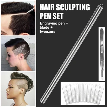 

Popular Hair Tattoo Trim Hair Razor Pen Set For Hair Design Stainless Steel Hair Styling Eyebrows Beards Razor Tool