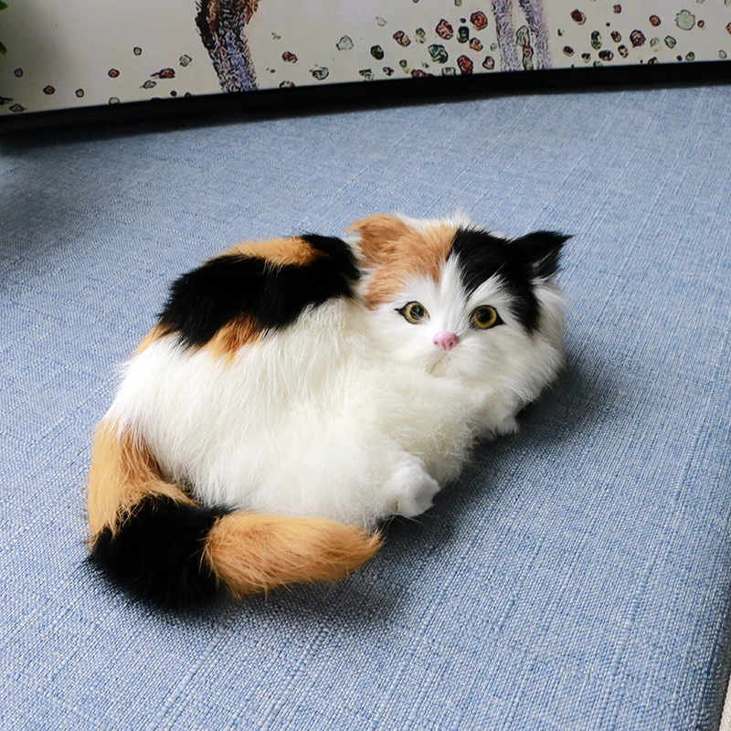 

Soft Cat Toy Plush Stuffed Kitty Realistic Imitation Animal Models Kids Jouet Room Decoration Shooting Props