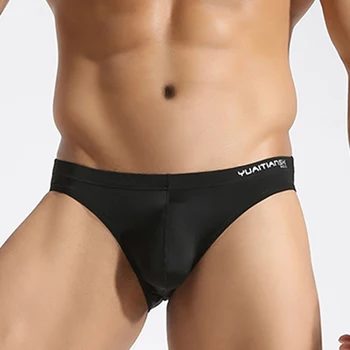 

Men Solid Color Briefs Sexy Low Waist Bikini Briefs Breathable Comfortable Underwear Male Underpants