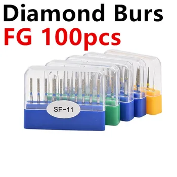 

100 pcs Good quality dental FG diamond burs polishing instrument high speed burs various sizes