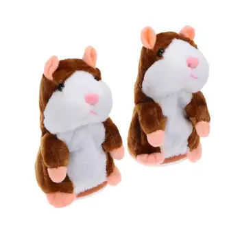 

2Pcs Plush Talking Hamster Toy Repeats What You Say Mimicry Pet Toy Electronic Record Stuffed Animal Interactive Toy for Kids