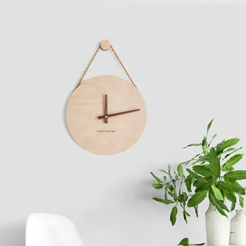 

Nordic Wood Wall Clock Living Room Home Decor Accessories Modern Minimalist Clock Kitchen Office Home Silent & Non-Tickin LA209
