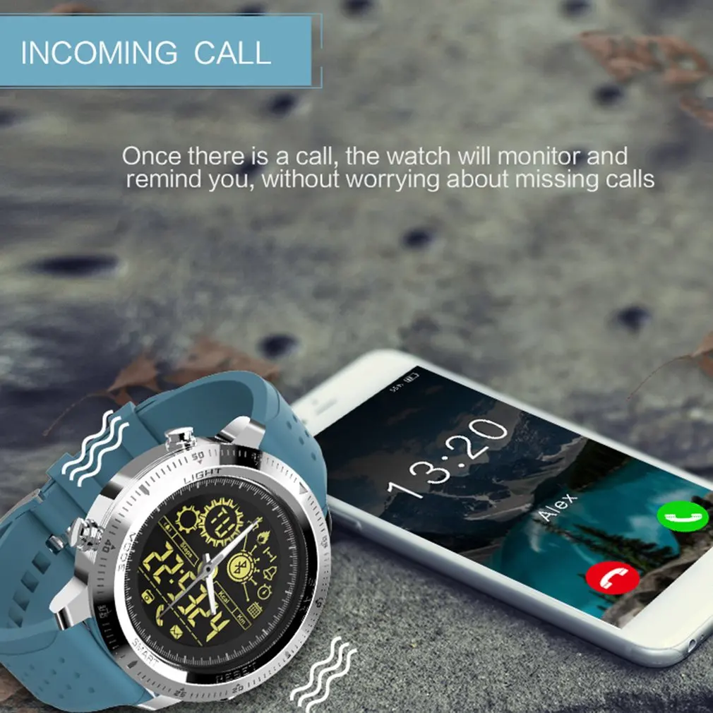 NX02 Sport Activity Tracker Calories Pedometer Smartwatch Stopwatch Call SMS Reminder 33-month Standby Time Smart Watch men