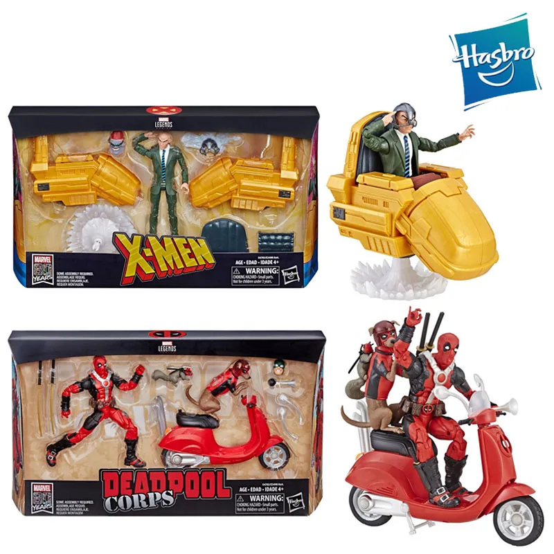 6Inch Hasbro Marvel Legends Series Deadpool Corps Scooter X-men Professor X Hover Chair Pvc Anime Action Figure Model Toys Gift