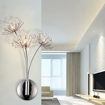 

Modern American Luxury Crystal Wall Lamp Simple Living Room Bedroom Bedside Lamp Decor Home Wall Sconce Light Fixture Luminaria
