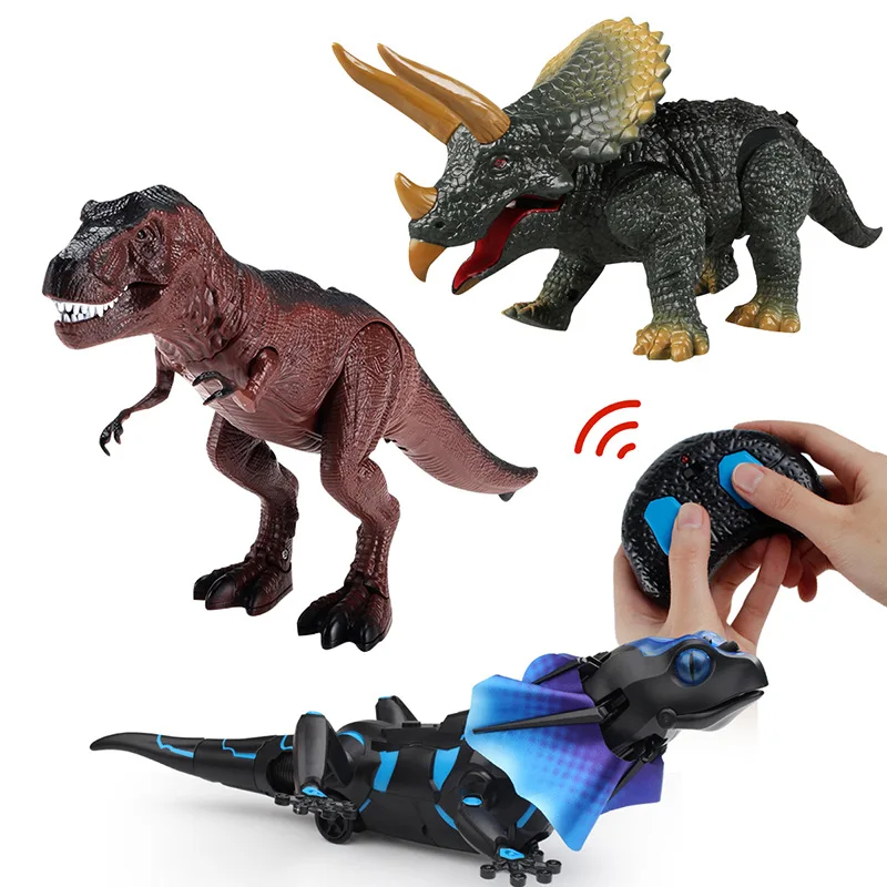 Лидер продаж первое апреля(День смеха) трюк Инфракрасный Модель Электрический T-Rex в парк развлечений для детей Пластик модель игрушка Животные прямые волосы