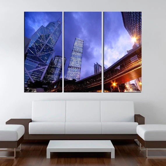 

Modern Colorful Photo Picture City At Dusk Room Decor 3 Pcs Cities Canvas Art Painting Picture Photo Living Room Bedroom Decor