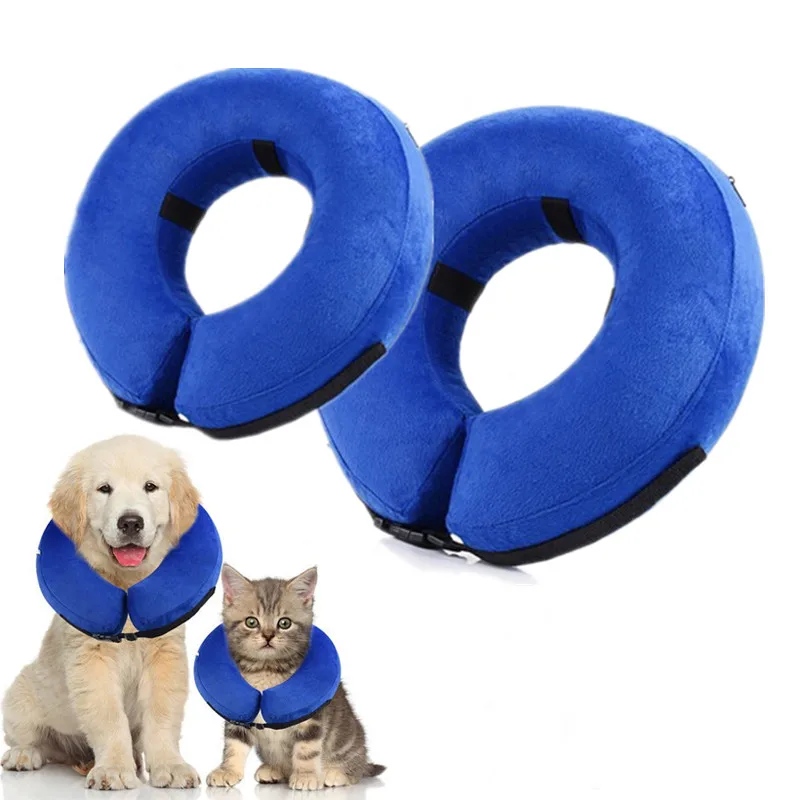 

Dogs Collar Protective Inflatable Puppy Anti-Bite Necklace Cats Pet Recovery Neck Soft Blowing Ring Pet Products