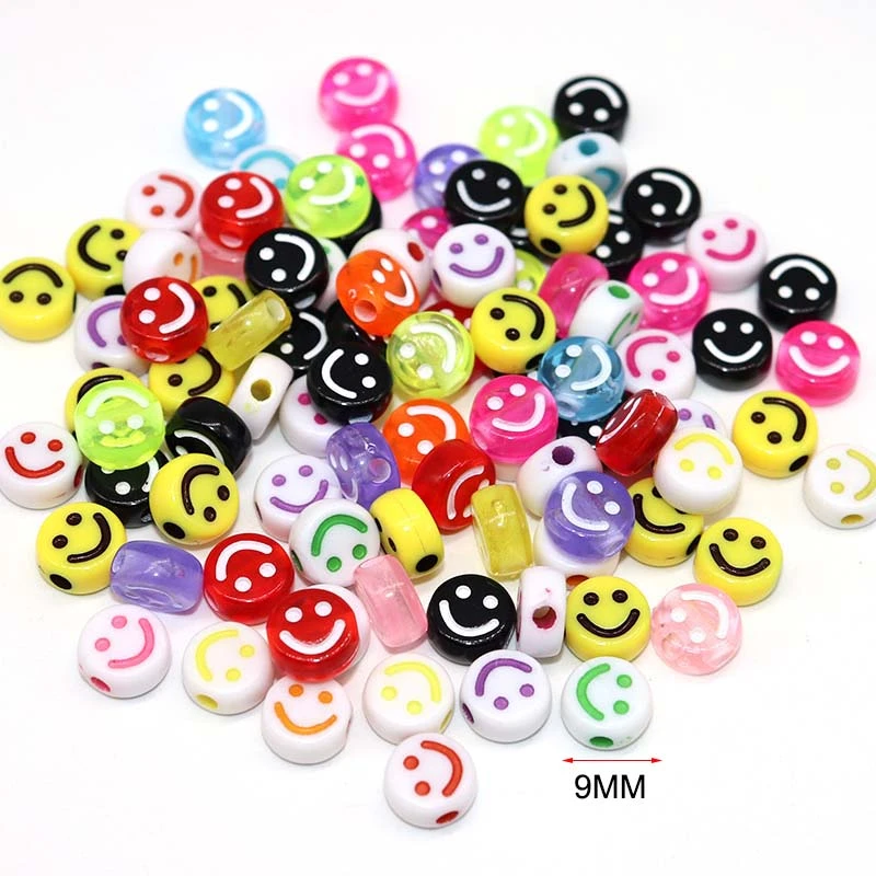 50pcs Colorful Plastic Alphabet Bead Acrylic Smiley Face Letters Beads Bracelet Jewelry Diy Beads Accessories Beads Aliexpress