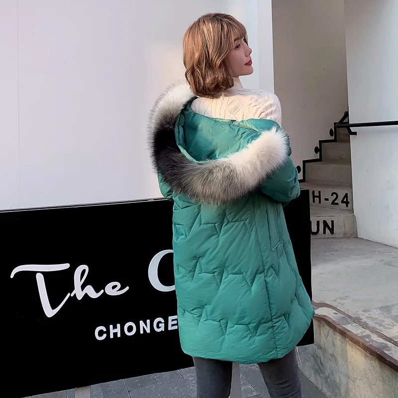 #*Cheap Women Winter Jacket Cotton Padded Warm Thicken Big Fur Collar Ladies Long Coats Down Parkas