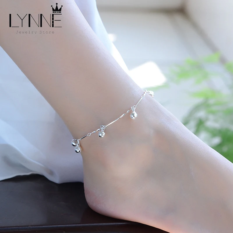 Bohemia Bells Pendant Anklets 925 Sterling Silver Beach Foot Chain Bracelets