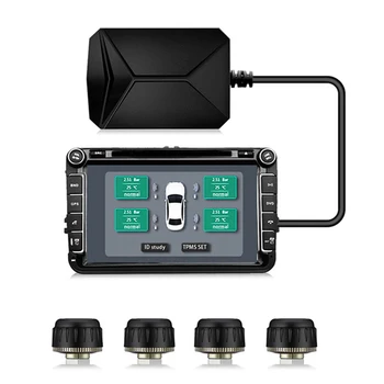

TIOODRE USB Android TPMS Tire Pressure Monitor Android Navigation Tire Pressure Monitoring Alarm System with 4 Sensors
