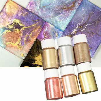 

ANGELADY 6Colors Mirror Marble Metallic Resin Pigment Kit Pearl Powder 10g Epoxy Resin Colorant Glitter Resin Dye Jewelry Making