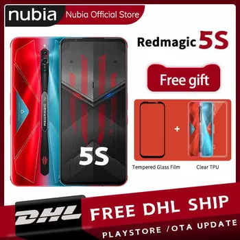 Перейти на Алиэкспресс и купить Новый запас оригинальный Nubia Red Magic 5S игровой мобильный телефон 6,65 дюймов 144 Гц AMOLED 16 Гб 256 ГБ Snapdragon 865 RedMagic 5S Wi-Fi 6