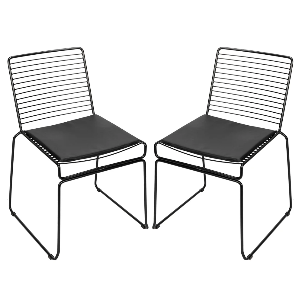 

2pcs Nordic Fashion Wire Dining Chair Simple Hollow Wire Chair Leisure Creative Metal Coffee Lounge Chair home decoration access