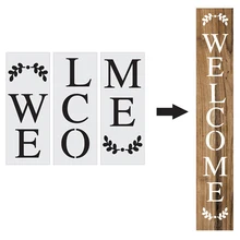 Porch Or Outside Home Decor Outivity 27PCS Welcome Sign Stencils Set Reusable Seasonal Letters Word Sign Plastic Drawing Templates for Painting On Wood for Front Door