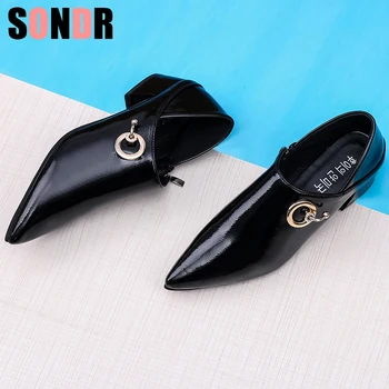 

Spring autumn Pointed Toe Women Pumps Shoes For Woman Slip On Loafers PU Leather Feminino Zapatos De Mujer 2019