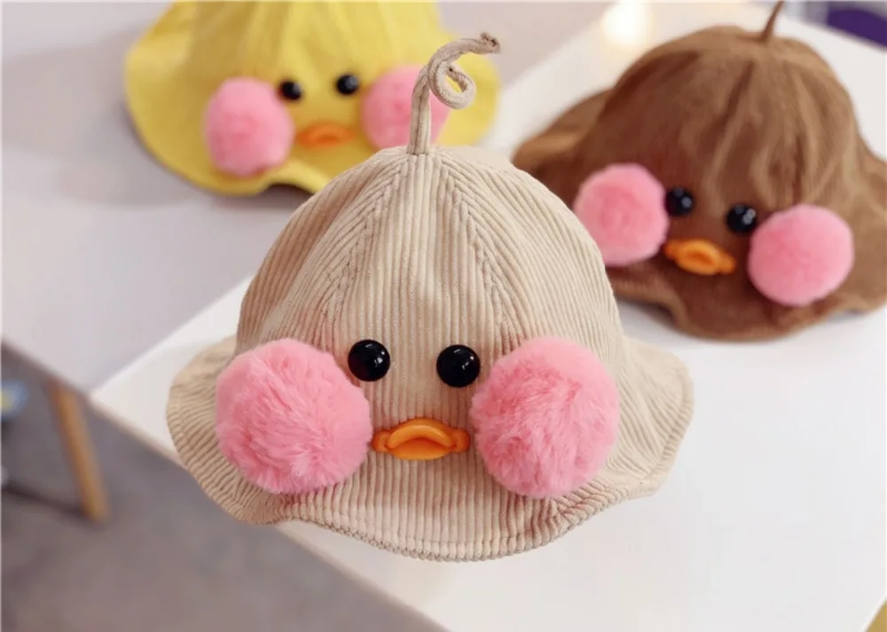 SLKMSWMDJ, детская Рыбацкая шляпа, теплая Вельветовая Плавательная шапочка, осенне-зимняя шляпа для мальчиков и девочек, милая детская шапка с рисунком, 6 цветов