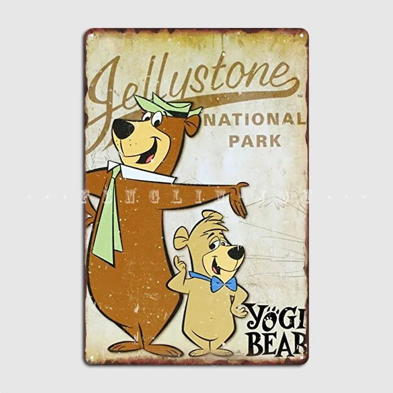 Yogi Bear Metal Sign Pub Pub Garage Piatti Personalizzati Tin Sign Poster