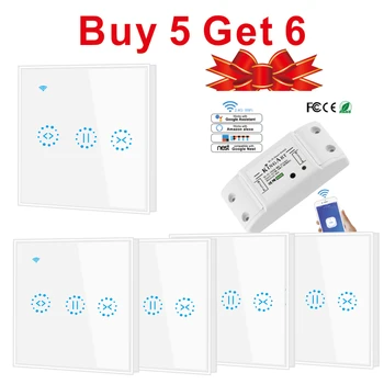 

Smart life ewelink luxury WiFi curtain switch for roller shutter bedroom curtain timer touch switch work with alexa google IFTTT