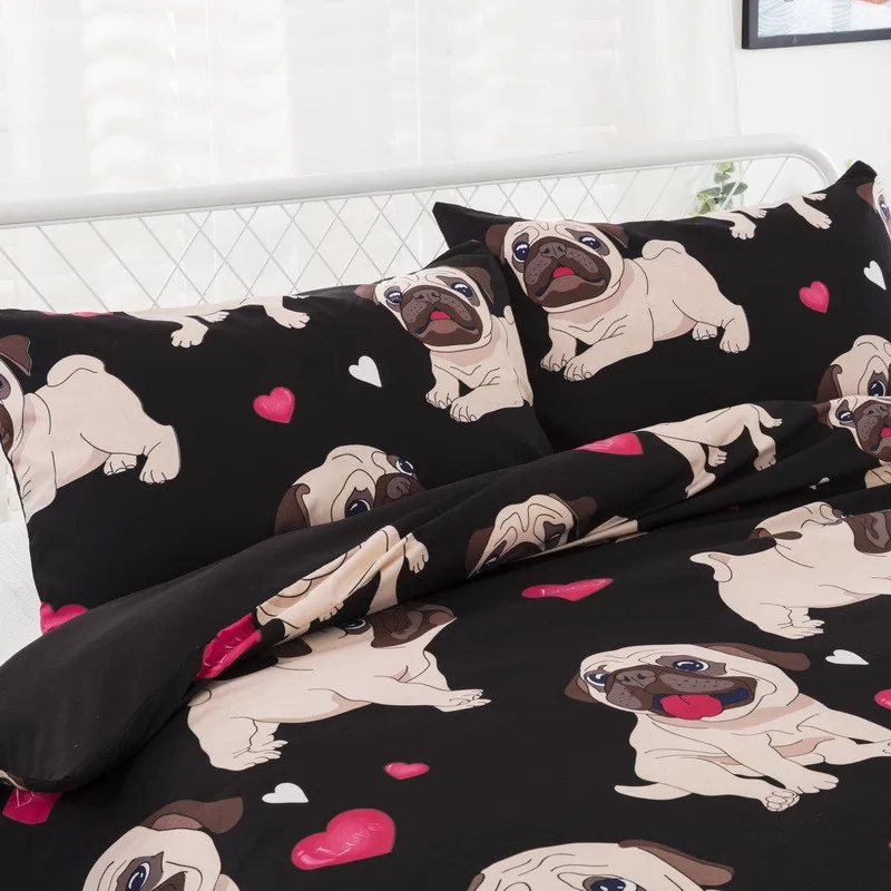 Маленькая собака серии 3D цифровая печать пользовательские постельные принадлежности набор полиэстер три-кусок домашнее одеяло из текстиля пододеяльник наборы