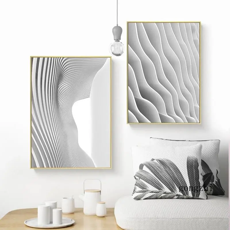 

Black and White Building Abstract Canvas Painting Nordic Posters and Prints Wall Art Pictures for Modern Living Room Home Decor