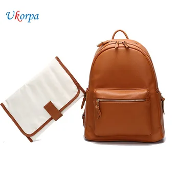 

Fashion Quality PU Leather Baby Diapers Diaper Bag Backpack Maternity Changing Pad Stroller Straps Baby Nappy Bags Waterproof