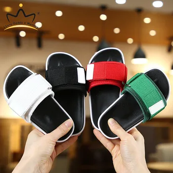 

New Canvas Soft Sole Anti-slip Sandals Solid Color Children Kids Beach Sandals Slippers Boys Girls Summer Shoes