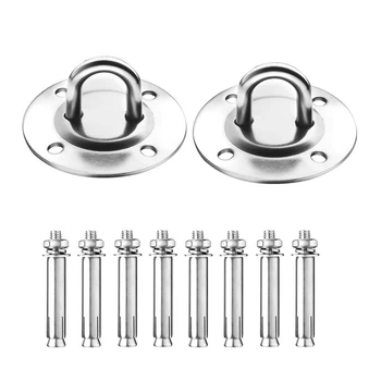 

2Pcs Suspension Ceiling Hooks Hammock Swing Hook Boxing Punch Bag Ceiling Hook with Expansion Bolts Stainless Steel